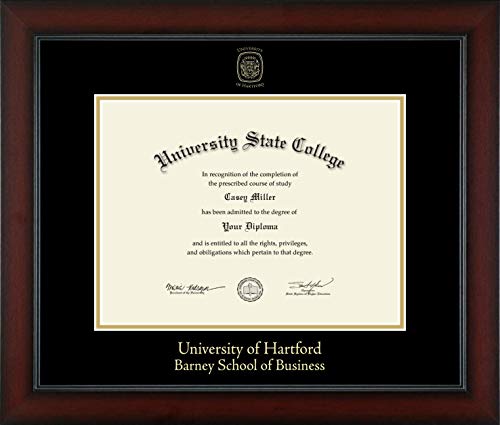 University of Hartford Barney School of Business - Officially Licensed - Gold Embossed Diploma Frame - Document Size 12" x 9"