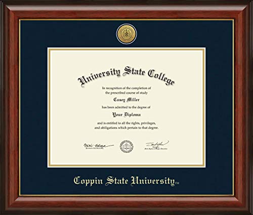 Coppin State University - Officially Licensed - Master's - Gold Medallion Diploma Frame - Document Size 12" x 9"