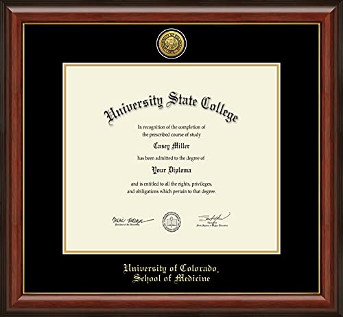 University of Colorado School of Medicine - Officially Licensed - Gold Medallion Diploma Frame - Document Size 16" x 14"