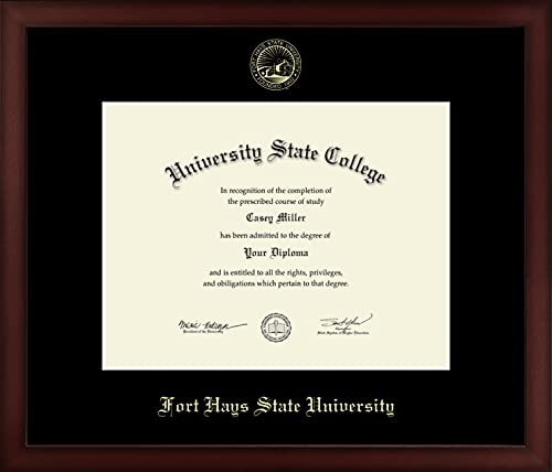 Fort Hays State University - Officially Licensed - Gold Embossed Diploma Frame - Document Size 11" x 8.5"