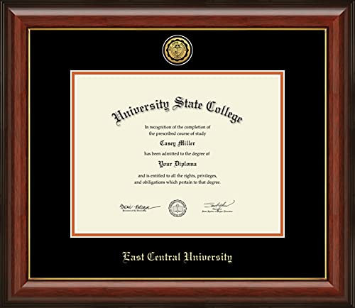 East Central University - Officially Licensed - Gold Medallion Diploma Frame - Document Size 11" x 8.5"