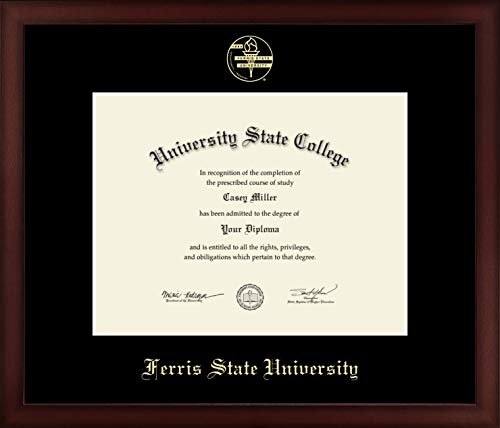 Ferris State University - Officially Licensed - Bachelor's/Master's - Gold Embossed Diploma Frame - Document Size 11" x 8.5"