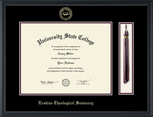 Erskine College - Erskine Theological Seminary - Officially Licensed - Gold Embossed Tassel Diploma Frame - Document Size 14" x 11"