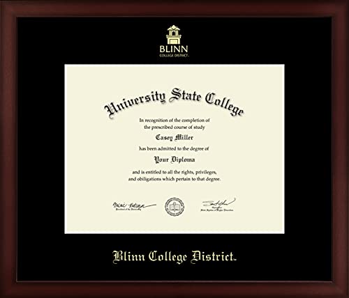 Blinn College - Officially Licensed - Gold Embossed Diploma Frame - Document Size 11" x 8.5"