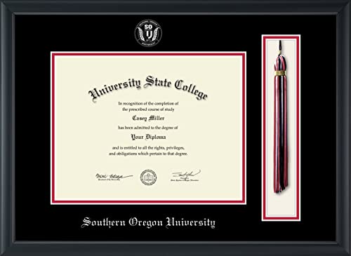 Southern Oregon University - Officially Licensed - Silver Embossed Tassel Diploma Frame - Document Size 11" x 8.5"