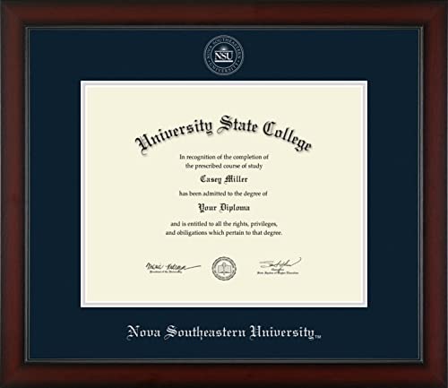 Nova Southeastern University - Officially Licensed - Silver Embossed Diploma Frame - Document Size 14" x 11"