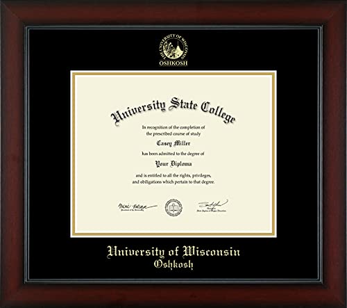 Framerly For University of Wisconsin Oshkosh - Officially Licensed - Gold Embossed Diploma Frame - Document Size 10" x 8"