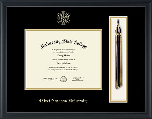 Olivet Nazarene University - Officially Licensed - Gold Embossed Tassel Diploma Frame - Document Size 9" x 7"