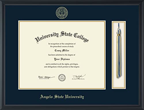 Angelo State University - Officially Licensed - Gold Embossed Tassel Diploma Frame - Document Size 14" x 11"