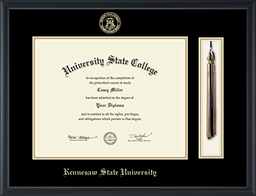 Kennesaw State University - Officially Licensed - Gold Embossed Tassel Diploma Frame - Document Size 14" x 11"