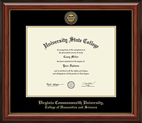 Virginia Commonwealth University College of Humanities and Sciences - Officially Licensed - Gold Medallion Diploma Frame - Document Size 14" x 11"