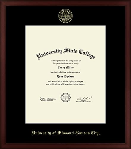 University of Missouri Kansas City - Officially Licensed - Pre-Spring 2021 PhD - Gold Embossed Diploma Frame - Document Size 14" x 17"