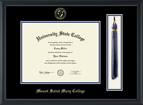 Mount Saint Mary College - Officially Licensed - Gold Embossed Tassel Diploma Frame - Document Size 11" x 8.5"