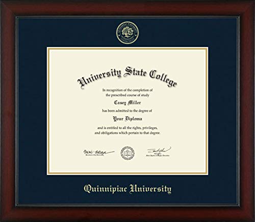 Quinnipiac University - Officially Licensed - Master's - Gold Embossed Diploma Frame - Document Size 14" x 11"