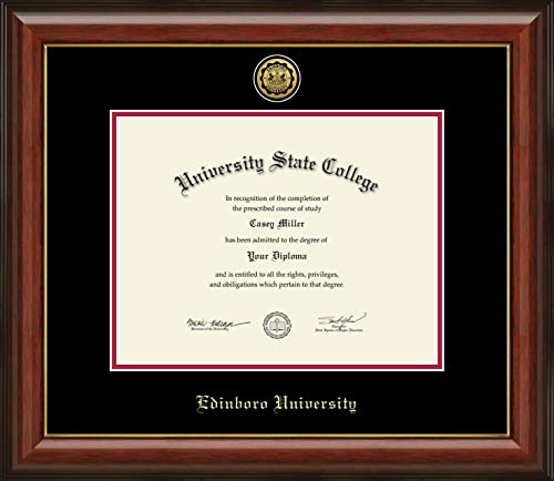 Edinboro University - Officially Licensed - Gold Medallion Diploma Frame - Document Size 11" x 8.5"