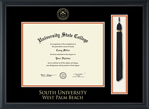 South University - Officially Licensed - Gold Embossed Tassel Diploma Frame - Document Size 11" x 8.5"