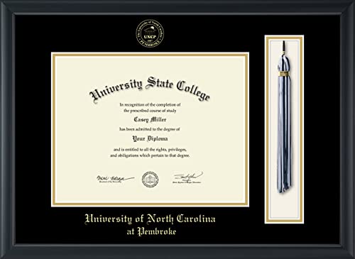 University of North Carolina at Pembroke - Officially Licensed - Gold Embossed Tassel Diploma Frame - Document Size 11" x 8.5"