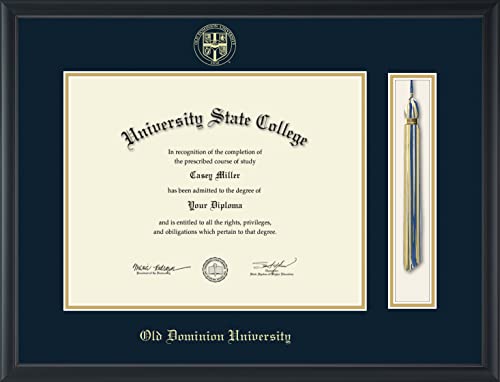 Old Dominion University - Officially Licensed - Gold Embossed Tassel Diploma Frame - Document Size 14" x 11"