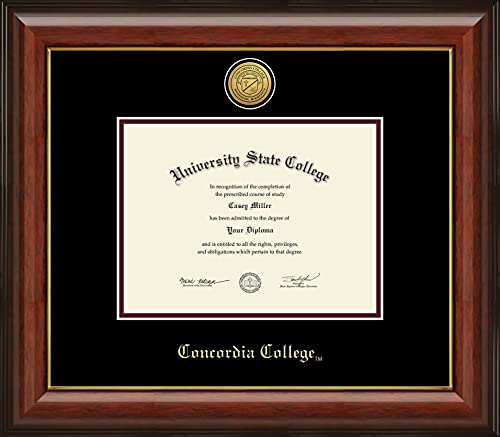 Concordia College Moorhead - Officially Licensed - Gold Medallion Diploma Frame - Document Size 8" x 6"