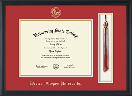 Western Oregon University - Officially Licensed - Gold Embossed Tassel Diploma Frame - Document Size 11" x 8.5"