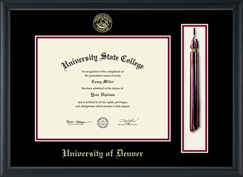 University of Denver - Officially Licensed - Gold Embossed Tassel Diploma Frame - Document Size 11" x 8.5"