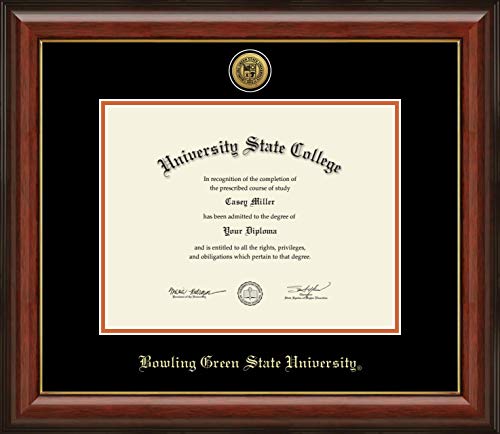 Bowling Green State University - Officially Licensed - Gold Medallion Diploma Frame - Document Size 11" x 8.5"