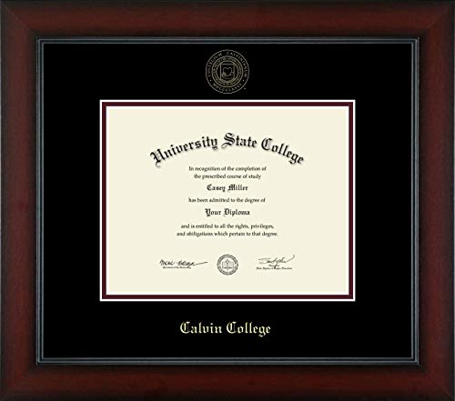 Calvin College - Officially Licensed - Gold Embossed Diploma Frame - Document Size 9" x 7"