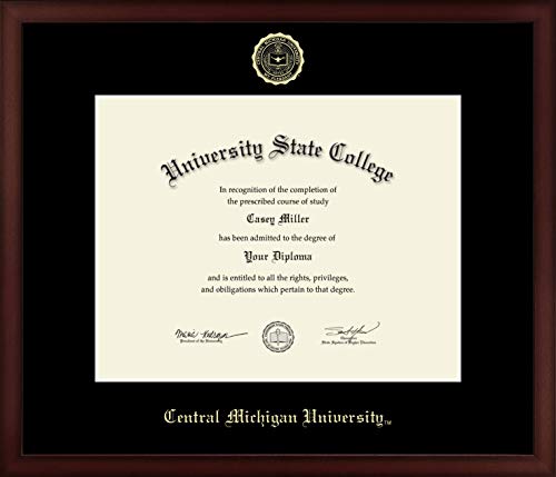 Central Michigan University - Officially Licensed - PhD - Gold Embossed Diploma Frame - Document Size 14" x 11"