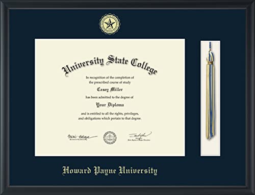 Howard Payne University - Officially Licensed - Gold Embossed Tassel Diploma Frame - Document Size 14" x 11"