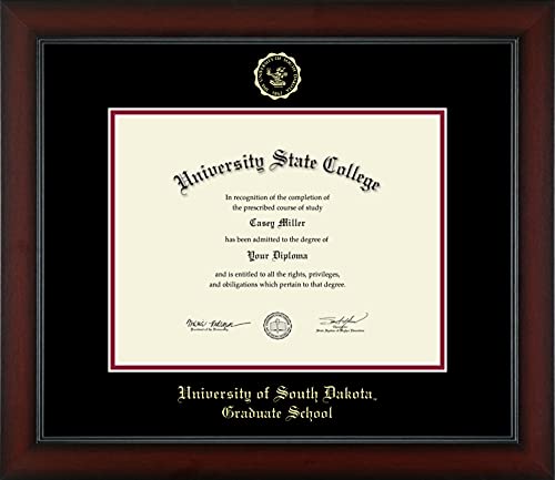 University of South Dakota Graduate School - Officially Licensed - Gold Embossed Diploma Frame - Document Size 11" x 8.5"