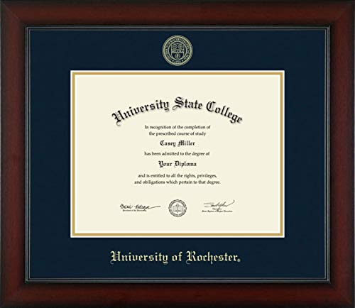 University of Rochester - Officially Licensed - Bachelor's/Master's - Gold Embossed Diploma Frame - Document Size 11" x 8.5"