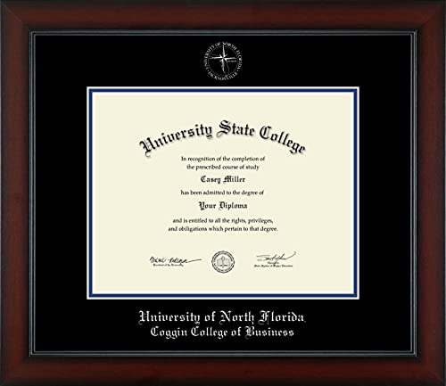 University of North Florida Coggin College of Business - Officially Licensed - Silver Embossed Diploma Frame - Document Size 11" x 8.5"