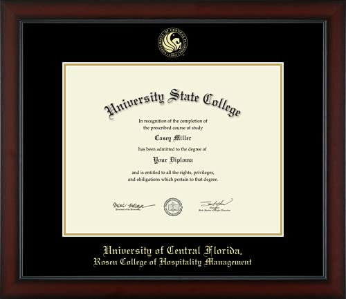 University of Central Florida Rosen College of Hospitality Management - Officially Licensed - Gold Embossed Diploma Frame - Document Size 14" x 11"