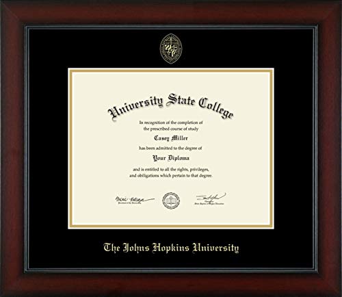 Johns Hopkins University - Officially Licensed - Certificate - Gold Embossed Diploma Frame - Document Size 11" x 8.5"