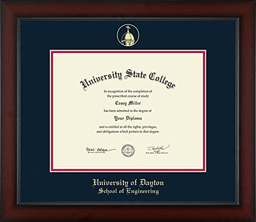 University of Dayton School of Engineering - Officially Licensed - Gold Embossed Diploma Frame - Document Size 11" x 8.5"