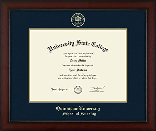 Quinnipiac University School of Nursing - Officially Licensed - PhD - Gold Embossed Diploma Frame - Document Size 16" x 12"