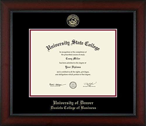 University of Denver Daniels College of Business - Officially Licensed - Gold Embossed Diploma Frame - Document Size 11" x 8.5"