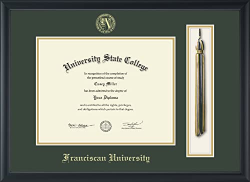 Franciscan University of Steubenville - Officially Licensed - Gold Embossed Tassel Diploma Frame - Document Size 11" x 8.5"