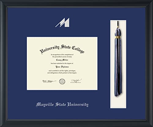 Mayville State University - Officially Licensed - Silver Embossed Tassel Diploma Frame - Document Size 8" x 6"