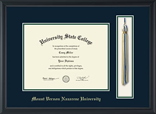 Mount Vernon Nazarene University - Officially Licensed - Gold Embossed Tassel Diploma Frame - Document Size 11" x 8.5"