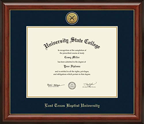 East Texas Baptist University - Officially Licensed - Gold Medallion Diploma Frame - Document Size 14" x 11"