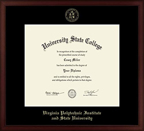 Virginia Polytechnic Institute and State University - Officially Licensed - Gold Embossed Diploma Frame - Document Size 15.5" x 13.5"