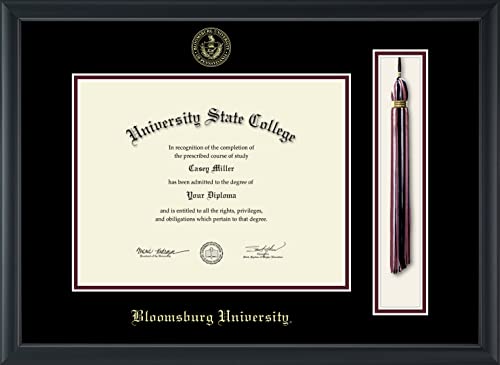 Bloomsburg University - Officially Licensed - Gold Embossed Tassel Diploma Frame - Document Size 11" x 8.5"