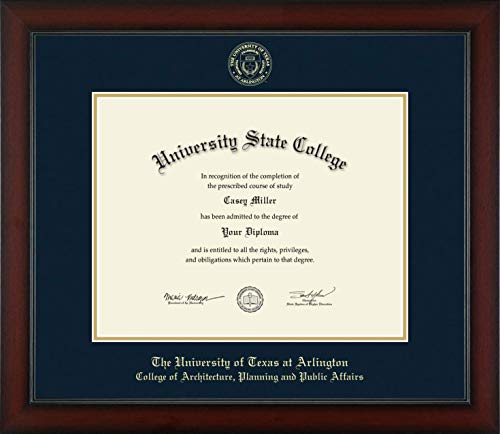 The University of Texas at Arlington College of Architecture, Planning and Public Affairs - Officially Licensed - Gold Embossed Diploma Frame - Document Size 14" x 11"