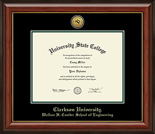 Clarkson University Wallace H. Coulter School of Engineering - Officially Licensed - Gold Medallion Diploma Frame - Document Size 11" x 8.5"