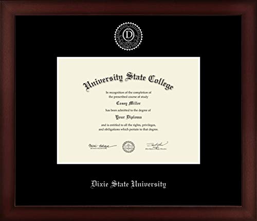 Dixie State University - Officially Licensed - Associate's - Silver Embossed Diploma Frame - Document Size 8" x 6"