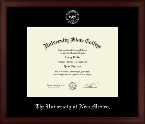 The University of New Mexico - Officially Licensed - Pre-Fall 2020 PhD - Silver Embossed Diploma Frame - Document Size 17" x 13"