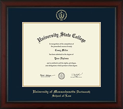 University of Massachusetts Dartmouth School of Law - Officially Licensed - Gold Embossed Diploma Frame - Document Size 17" x 14"