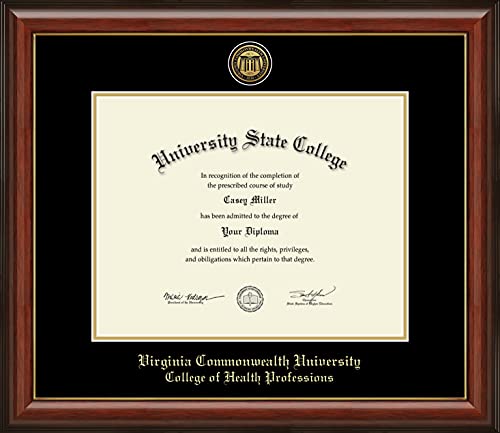 Virginia Commonwealth University College of Health Professions - Officially Licensed - Gold Medallion Diploma Frame - Document Size 14" x 11"