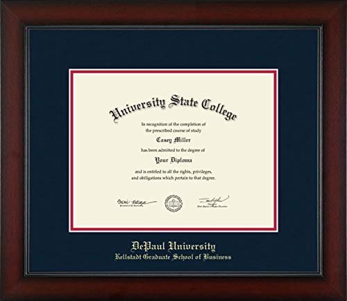 DePaul University Kellstadt Graduate School of Business - Officially Licensed - Gold Embossed Diploma Frame - Document Size 11" x 8.5"